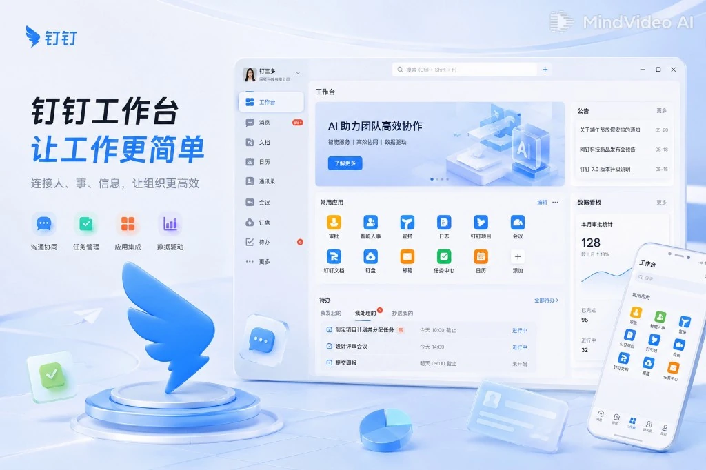 钉钉AI9.0智能办公平台首屏界面